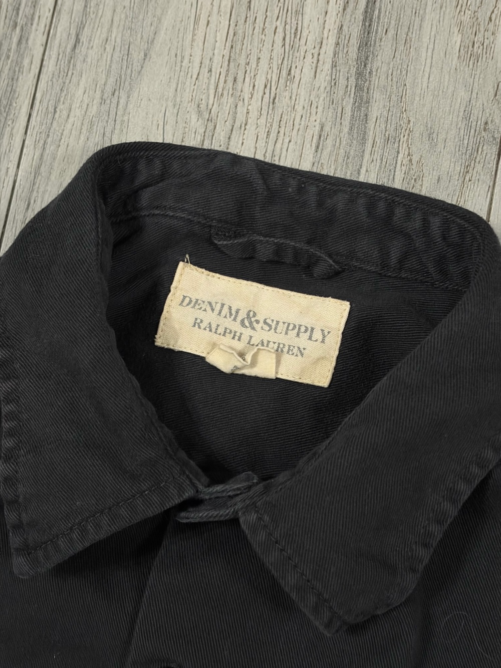 Denim & Supply Ralph Lauren Black Short-Sleeve Button-Front Shirt Jacket - Picture 5 of 9